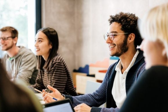 Students sitting in class