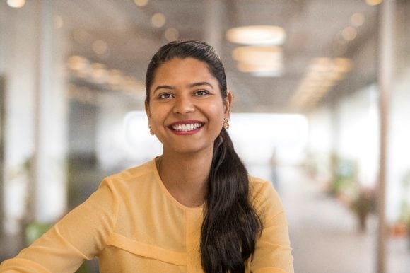 Portrait of smiling young woman