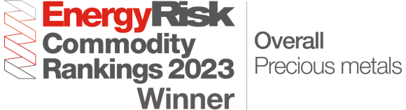 Logo of Energy Risk Commodity Rankings 2023, UBS Overall Precious Metals Winner