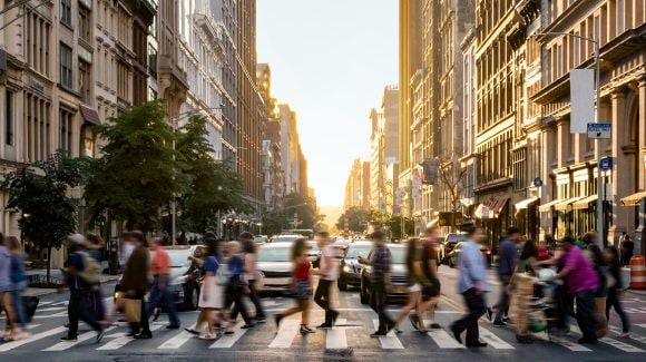 People crossing the street