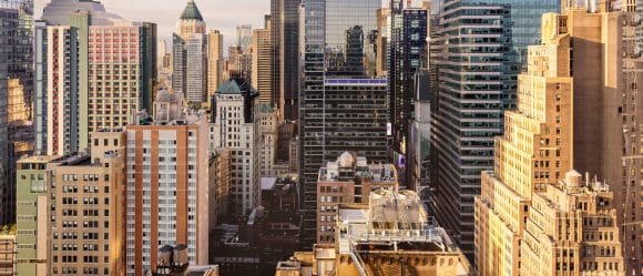New York City, office building skyline
