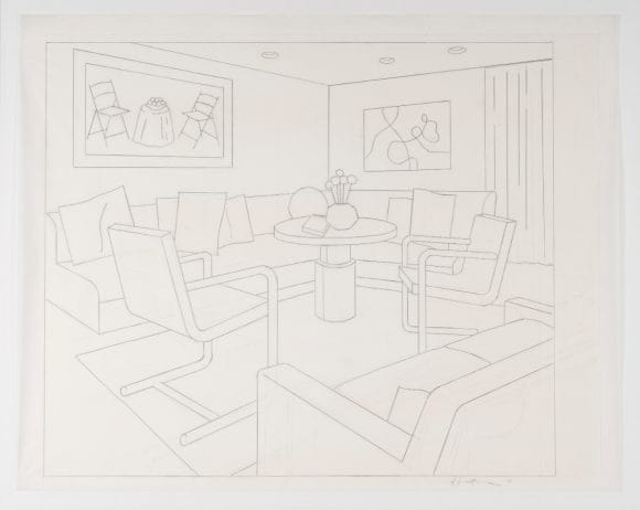‘Interior with Red Wall (Study),’ 1991