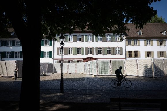 Historic square cyclists
