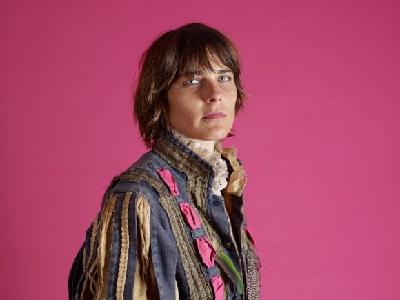 Portrait red background