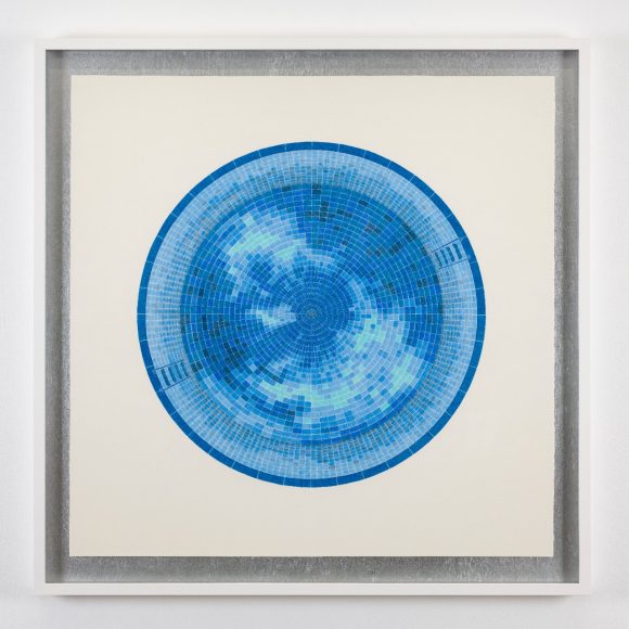 Blue mosaic circle