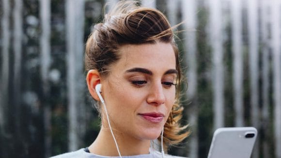 Woman looking at her mobile