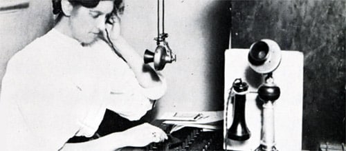 Telephone operator at SBC London branch