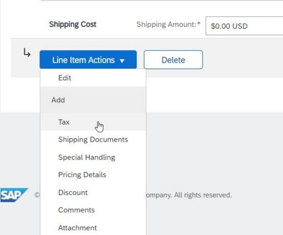 How do I add shipping charges and tax on invoice?