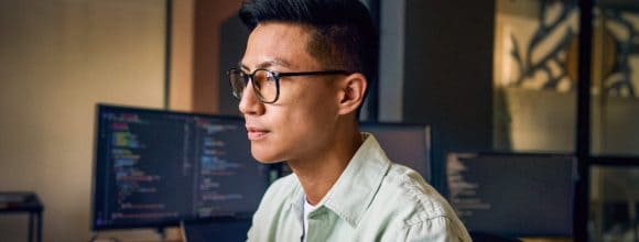 Computer programmer at work