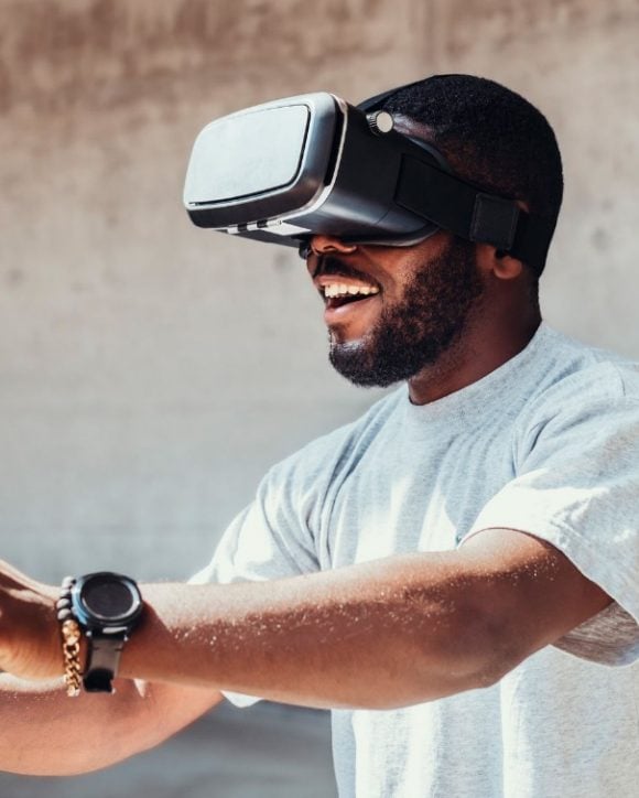 Man playing VR