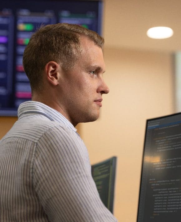 Man working on computer