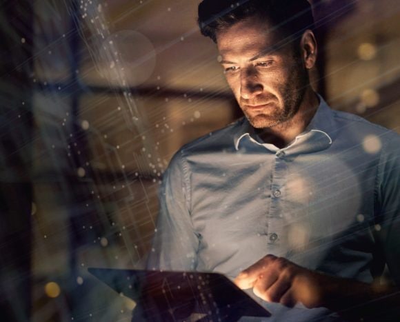 Man with tab