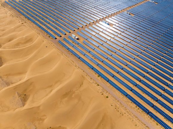 Solar power station in desert