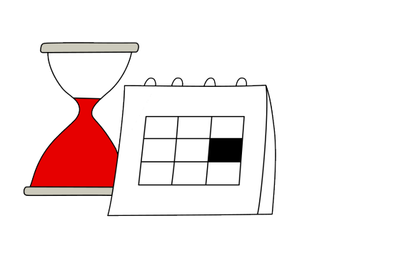 Calendar and hourglass icon 