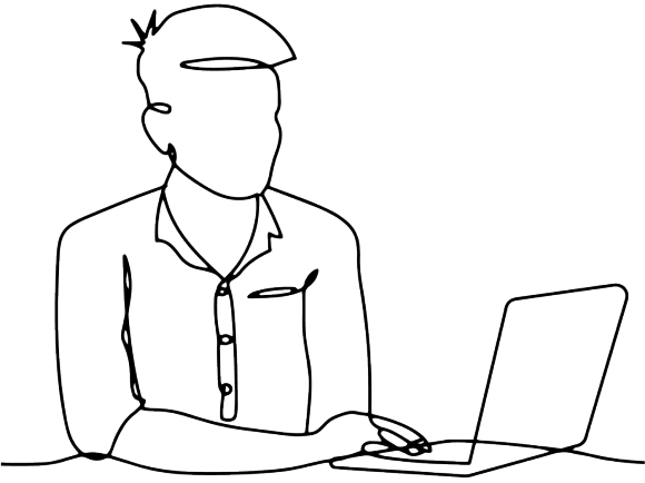  Illustration of man using his laptop