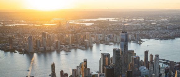 New York skyline at twilight