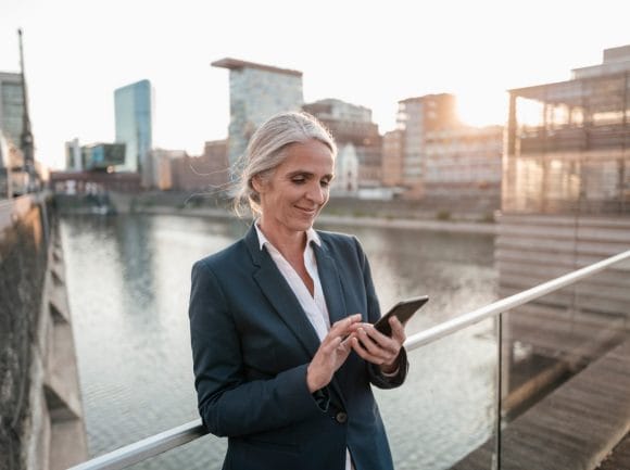 Businesswoman with smartphone