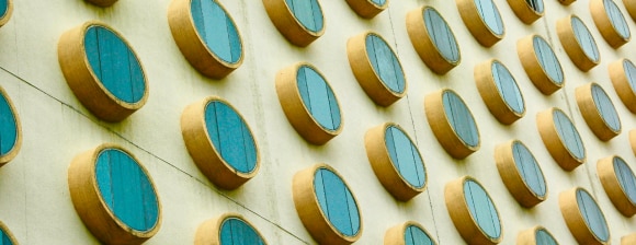 side of building with circular windows