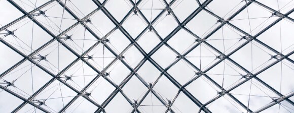 glass roof of structure