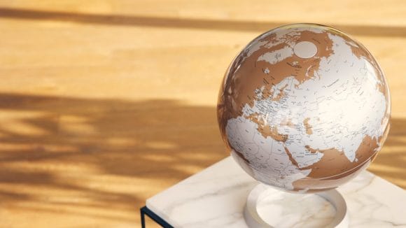 Globe on table