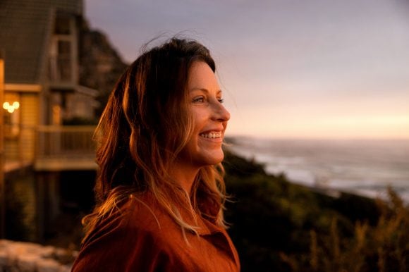 Woman looking at ocean