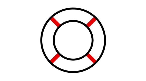 Ilustración de una boya salvavidas