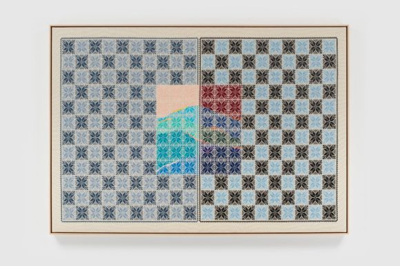 ‘A Sleepwalker Stricken With Sleep,’ 2020年 手工刺绣棉于棉布