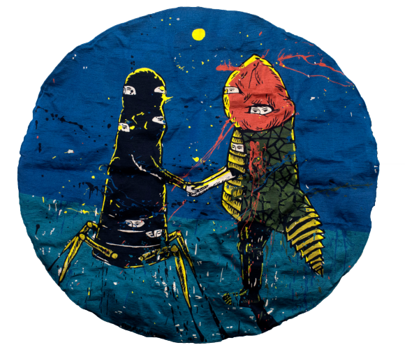 《爱#2》，2019年 刺绣画