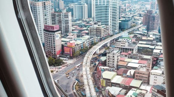 City view from flight