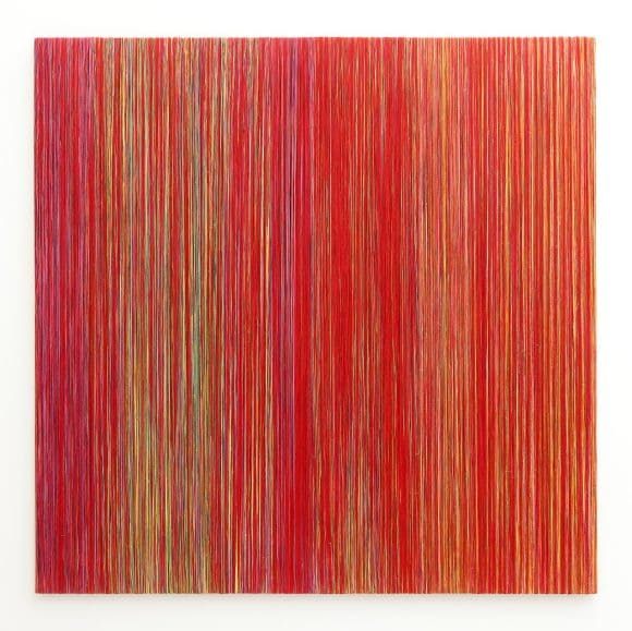 ‘Mining Red Slate From the Depths,’ 2017 年 麻布和合成纖維於木和鋁