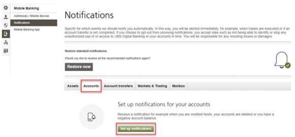 Notification on Ebanking