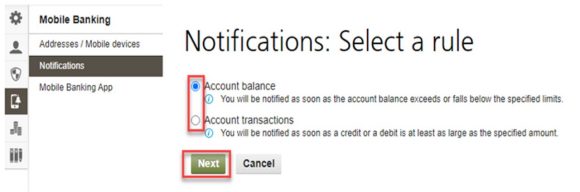 Notification on Ebanking