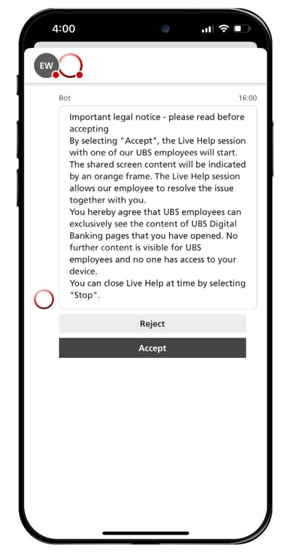 Mobile banking accept elag