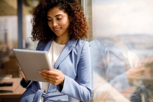 Business woman with digital tablet