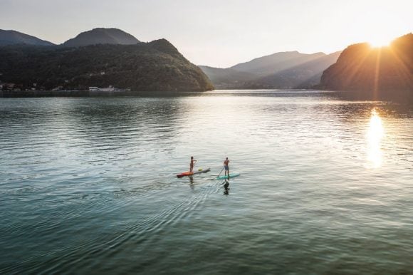 two paddlers on the river