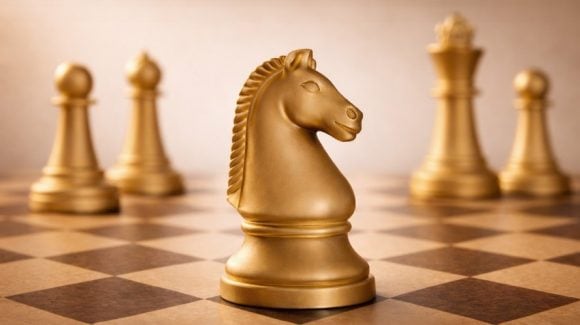 Horsepin on a chessboard