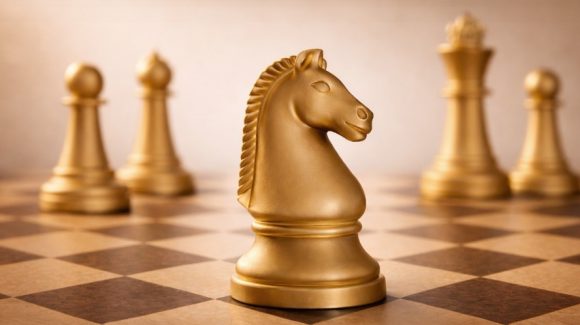 Horsepin on a chessboard