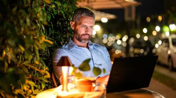 Man working on Laptop