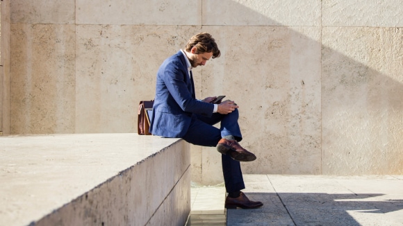 Man sitting in the lobby