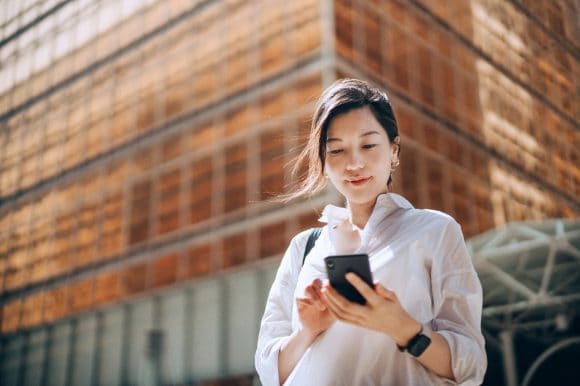 Businesswoman with phone