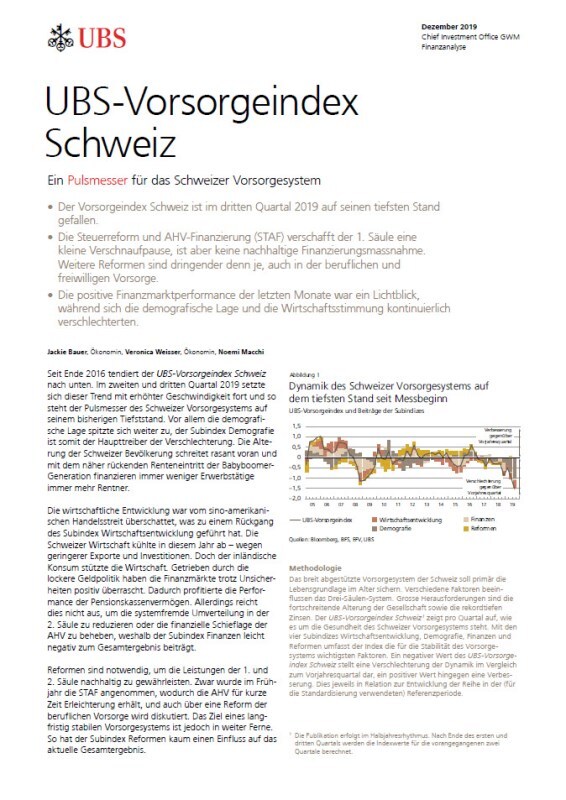 UBS-Vorsorgeindex Schweiz