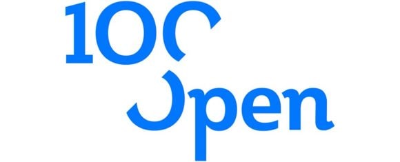 100 open logo
