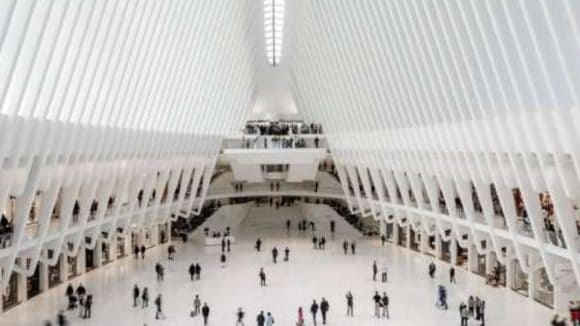 Travel lifestyle at the WTC Transportation Hub in New York City
