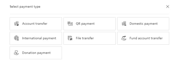 Step 3 choose International payment