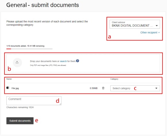Financing - submit documents