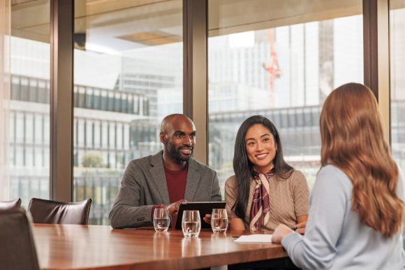 Man and women meeting with Advisor