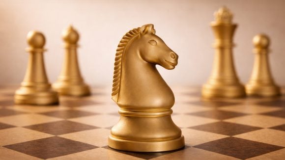 Horsepin on a chessboard