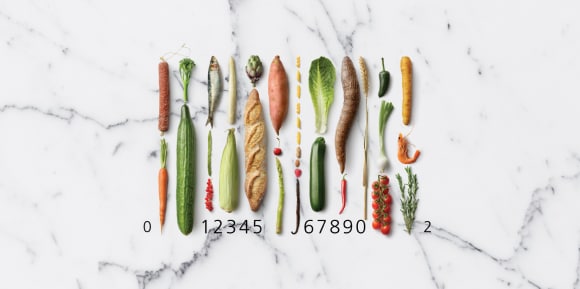 Food on a marble top