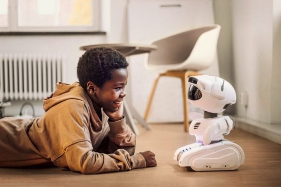 Child with robot