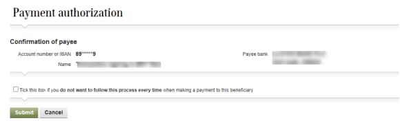 Image of payment authorization